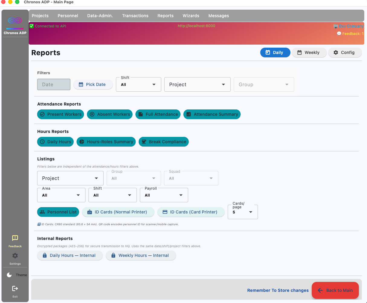 Reportes disponibles